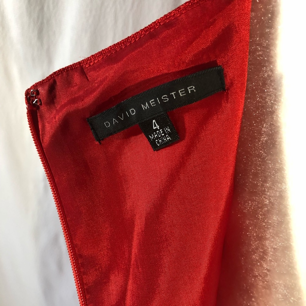 NWT David Meister Red Sleeveless Casual Dress - Picture 8 of 8